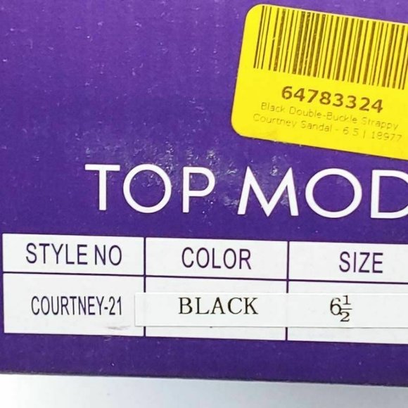 Top Moda Courtney Strappy Sandals Black 6.5 New - Picture 10 of 10